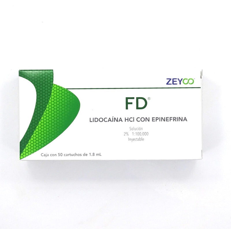 Anestesia FD 2% cartucho plástico caja Zeyco