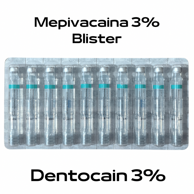 Anestesia Dentocain 3% cartucho Vidrio blister Zeyco